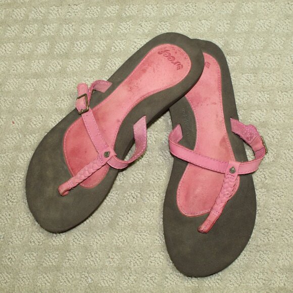 Reef Dream Weaver Pink Women's 9 / 40 Leather Braided Flip Flop Sandals - Picture 1 of 6